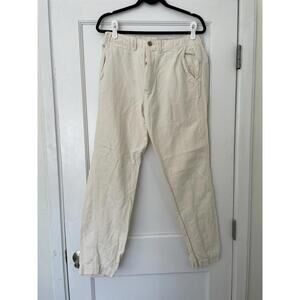 Wythe NYC Linen Pants Straight 30 Natural White Men